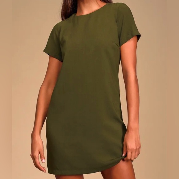 Lulus Dresses & Skirts - NWOT LULUS Women’s Shift and Shout Olive Shift Dress Size Small